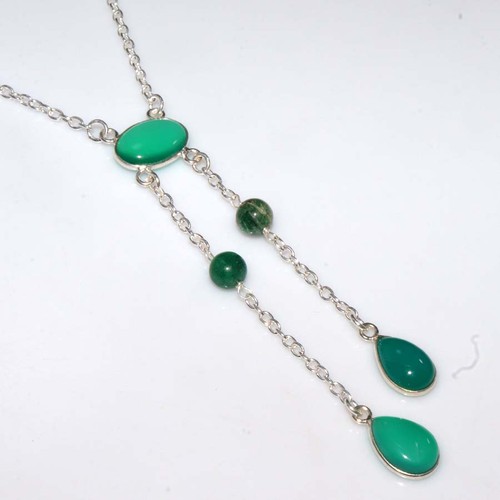 Collana onice verde lunga - onice,
