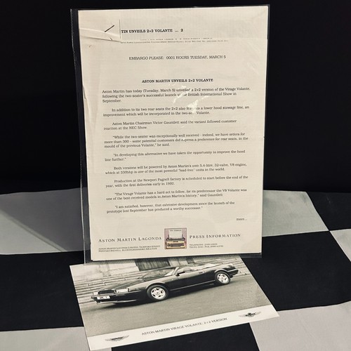 Comunicato stampa aston - aston, martin