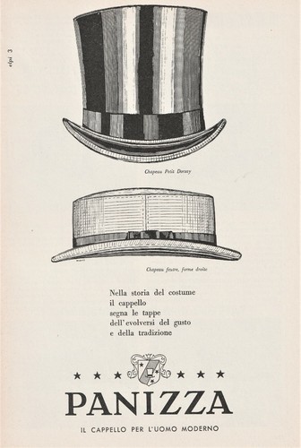 Pubblicita 1957 cappello - pubblicita',