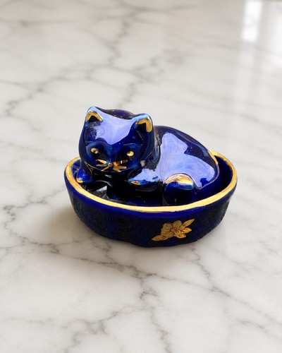 Statuina gatto letto - e,