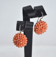 ORECCHINI ARGENTO 925 PICCOLO RODIATO CORALLO ROSA  MONACHINA MOLLA   AGHT 0916P