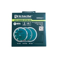 Set 3 dischi per smerigliatrice disco diamantato taglia cemento pietra mattoni