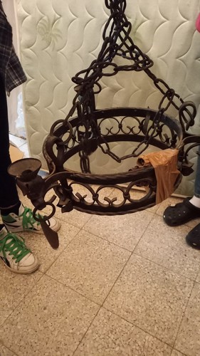 Antico lampadario ferro