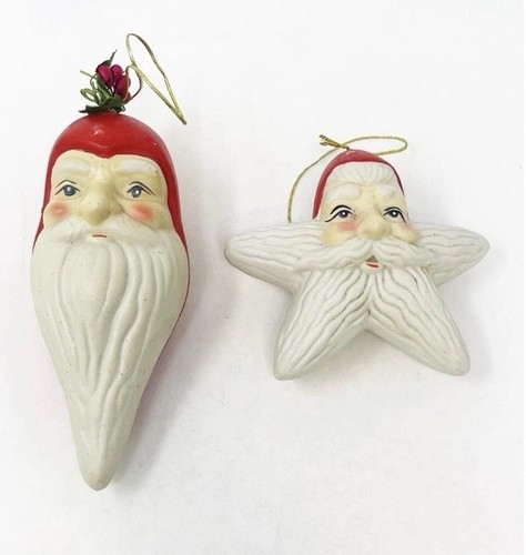 Vintage heavy chalkware santa - heavy,