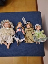 Set 4 bambole vintage da collezione in porcellana cm 20 e 15, 3