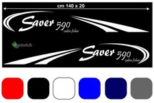 2 adesivi in vinile SX+DX per imbarcazione nautica barca Saver 590 cabin fisher