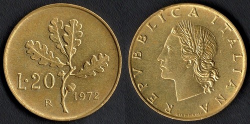 Italia lire 1972 - 20, lire,