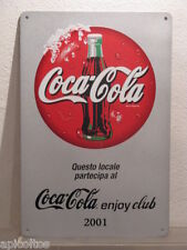 COCA COLA tabella insegna metallica 20 x 30cm no PEPSI targa pubblicitario 2001 