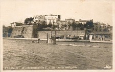 dm3 cartolina fotografica taranto citta' sommergibile f.i.nel canale nabigabile