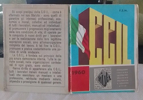 Tessera l 1960 - c.g.i.l.,
