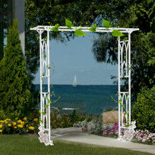 Gazebo per rose metallo grigio 208 cm H griglia per rampicanti gazebo da giardino traliccio arco per rose