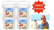 Sabbia gioco bimbi certificata - 4 secchi da kg. 25 - sabbiera bambini GRIGIA
