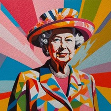 Serigrafia Pier Lilibet pop art Regina Elisabetta UK Quadro Icona