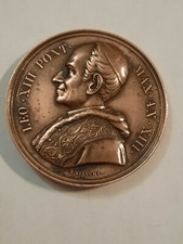 Medaglia Papale Annuale In Ottone, Papa Leone XIII Pontificato 1890