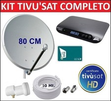 Kit Parabola Satellitare 80 Cm Staffa Illuminatore e Decoder Tivusat Con Scheda