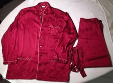 Pigiama da Uomo Seta 100% Taglia M 48 Rosso Camicia Pantalone Completo