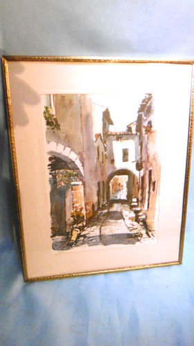 Litografia sotto vetro firmato - sotto,
