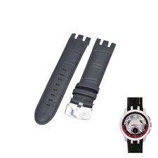 Cinturino orologio in pelle nera 21 mm per Swatch Irony retrogrado YRS411