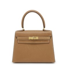 HERMES Mini Kelly Courchevel Naturale