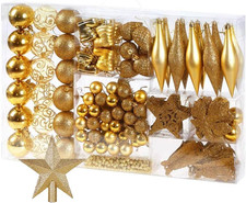 Addobbi per Albero Di Natale 102 Pezzi Confezione Palline Calze Stelle Pigne Dec