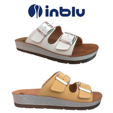 Inblu Cp000042 Giallo Bianco Ciabatte Estive Regolabili 2 Fibbie Zeppa Fascia