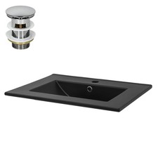 Lavandino nero in ceramica da