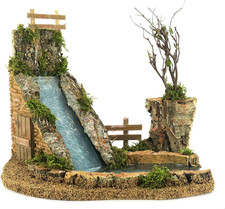 Cascata Con Laghetto per Presepe, Linea Natale Bertoni, Legno, Multicolore, 20X2