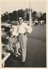 B1 -   Foto Photo Fotografia Anni 60 - Uomo Occhiali Sole Automobili