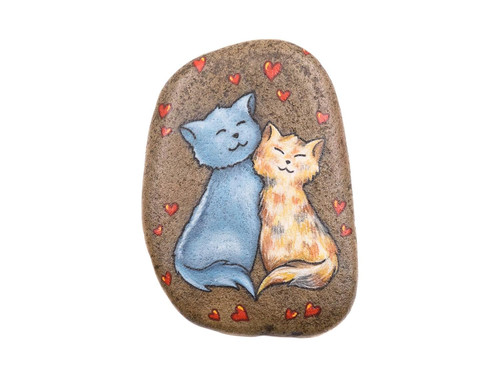 Gatti innamorati sasso - gatti, innamorati,