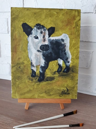 Quadro mucca fattoria arte