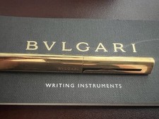 🔴 BULGARI penna sfera Eccentric Twist placcata oro astuccio garanzia scrive