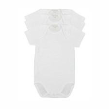 6 Body Neonato Neonata Liabel 05832B Mezza Manica in Cotone Bianco e Fantasia