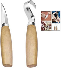 2 Pezzi Coltello Da Intaglio,Coltello Intaglio Legno Con Lama in Acciaio Inossid