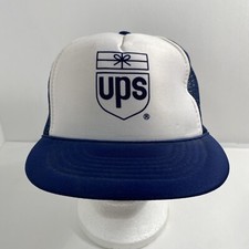 Cappello Capital UPS SnapBack bianco e blu camionista corda cappello berretto vintage