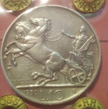 REGNO D'ITALIA  Vittorio Emanuele III  10 Lire "Biga" 1930 periziata ROSSI