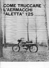 PUBBLICITA'  ADVERTISING MOTO AERMACCHI ALETTA 125 ELAORAZIONE '69 MOTOITALIANE