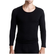 Conta canottiera uomo manica lunga angora/cotone giacca manica 1/1 maglia biancheria lana