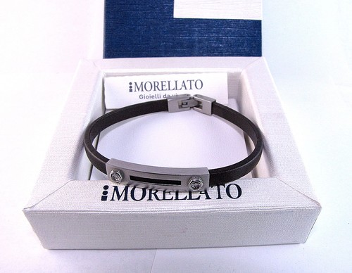 Bracciale morellato pelle nera - bracciale,