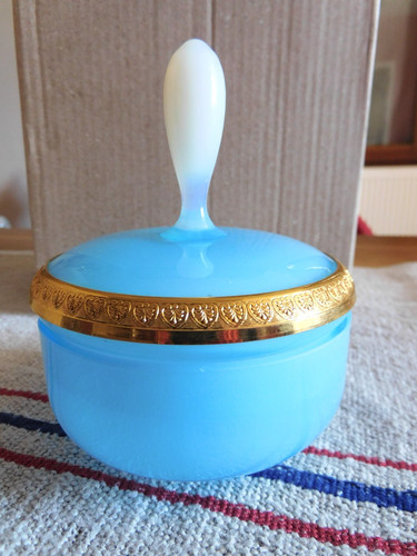 Ancien boite opaline et - ancien, en