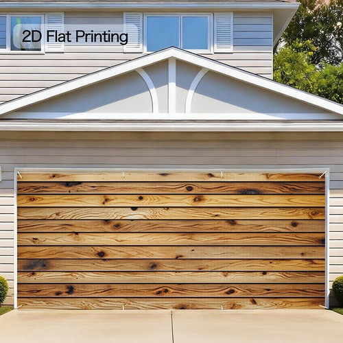 Decorazione porta garage legno