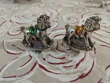 Soprammobile vintage cavallo a dondolo  in metallo placcato argento