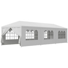 Gazebo 10' x 30' tenda matrimonio baldacchino con 8 pareti laterali esterno festa evento bianco