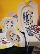 GIGLIO LA CASTELLANA 3 PIATTI MATTI PIATTONE MATTO TAZZE PAZZE VINTAGE PIATTO 