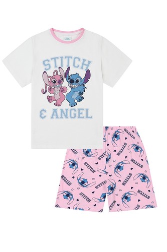 Pigiama corto bianco bambina