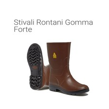 STIVALI PLUVIALI STIVALE N43 TRONCHETTO BASSI IN GOMMA RONTANI forest MARRONE  