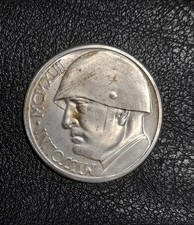 Moneta da 20 Lire molto rara Benito Mussolini con elmetto 1943 (MCMXLIII)