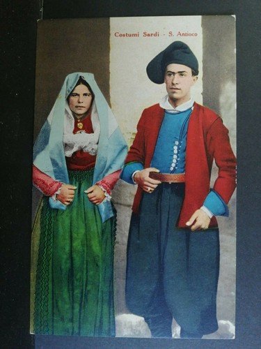 Cartolina costumi sardi - sardi, s