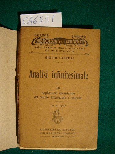 Analisi infinitesimale iii - analisi,