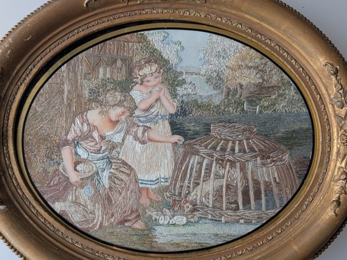 Vintage c1950 silk - c1950, embroidered