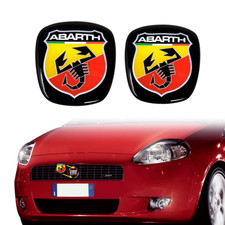 Adesivo Abarth 3D Ricambio Logo per Fiat Grande Punto, Anteriore + Posteriore